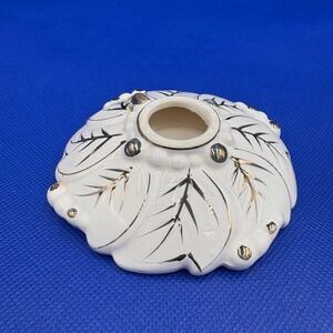 Vintage White and Gold Christmas Candle Holders, made in Japan, Set of 2‎